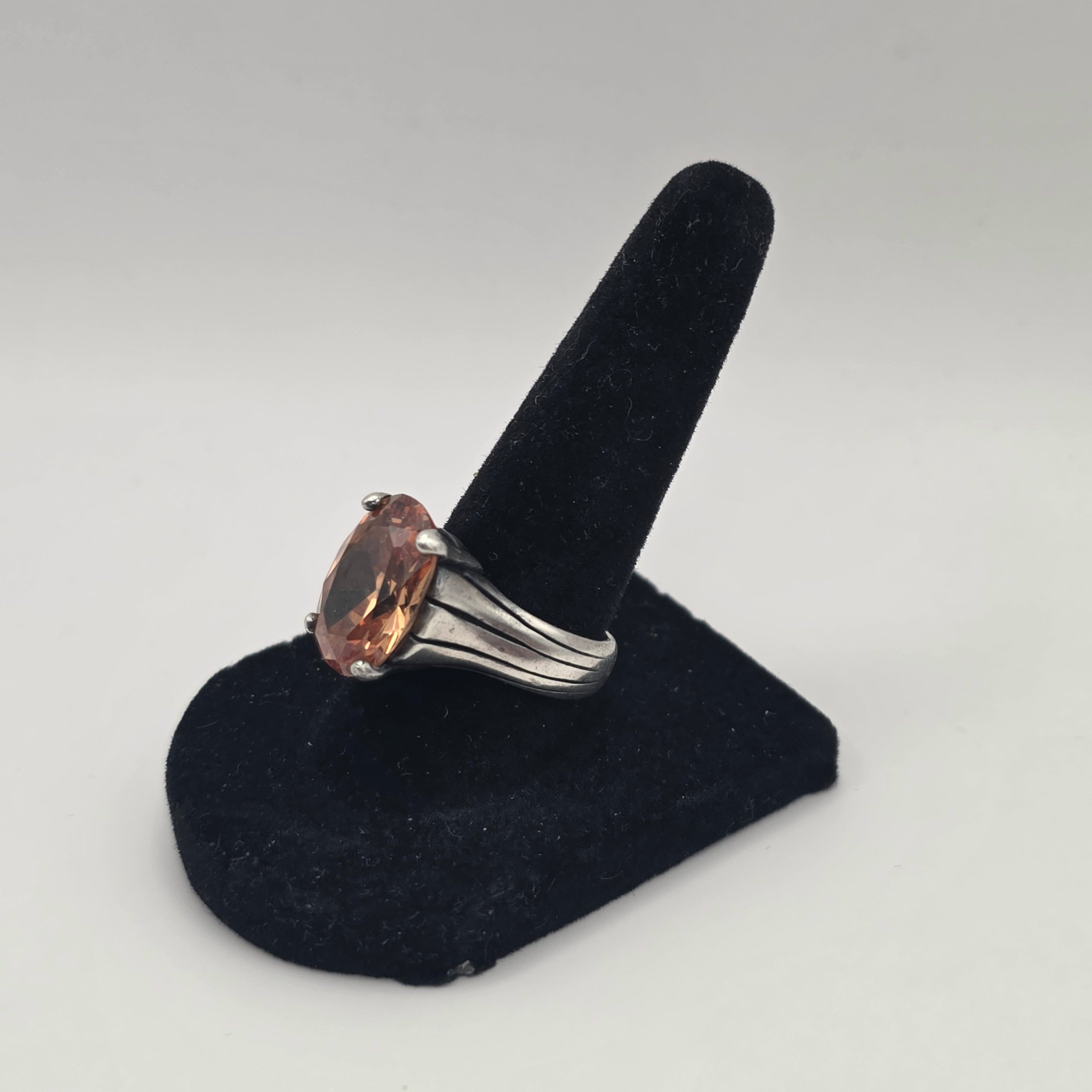 Silpada Sterling Silver Champagne CZ Statement Ring 925