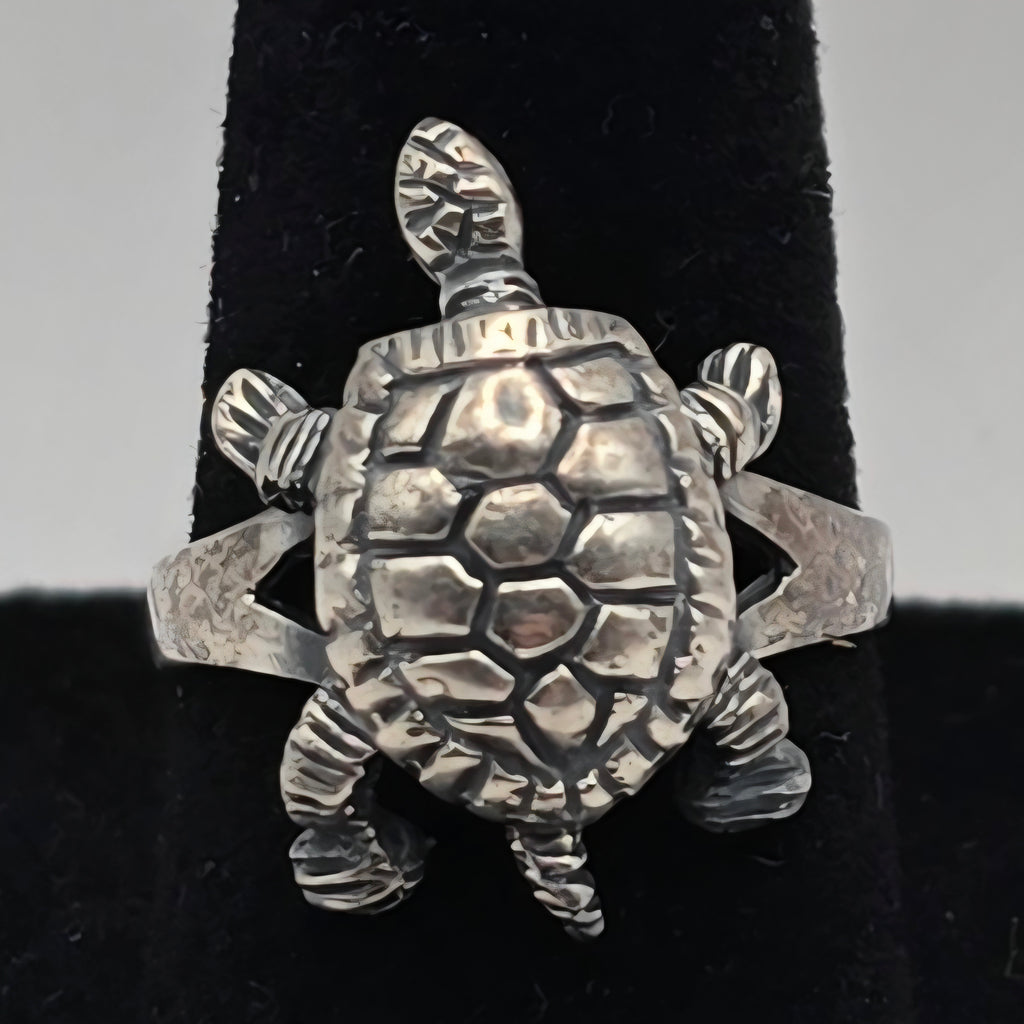 Vintage 925 Sterling Silver Articulated Turtle Ring Movable Size 7 4.82g