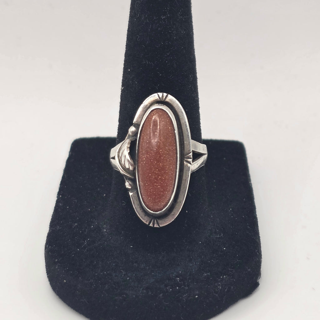 Goldstone Sterling Silver 925 Navajo Ring Size 7