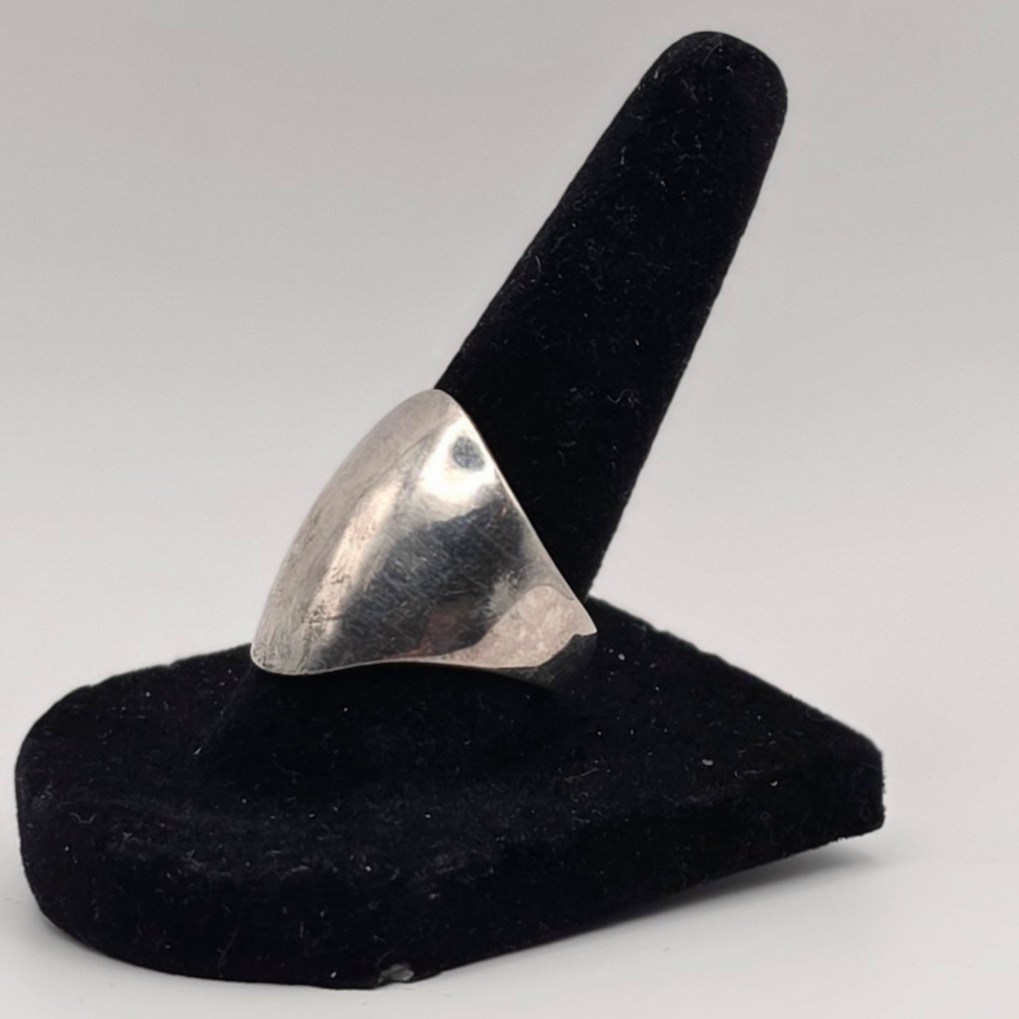 Vintage Taxco TF-55 Mexico 925 Sterling Silver Modernist Dome Ring Size 8 12g