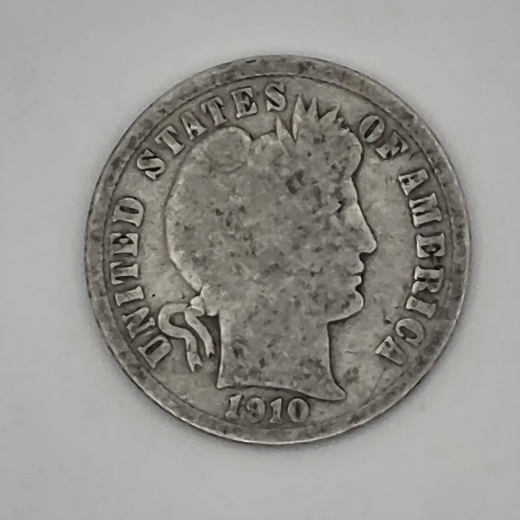 1910-S Barber Dime 90% Silver San Francisco Mint U.S. Coin