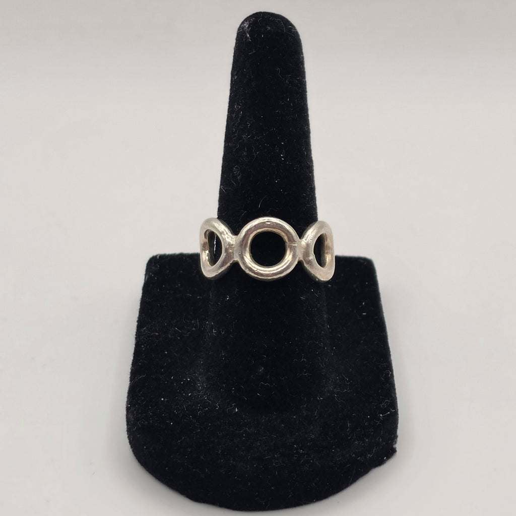 Vintage Mexico 925 Sterling Silver Open Circle Band Ring Size 6.5 6.43g