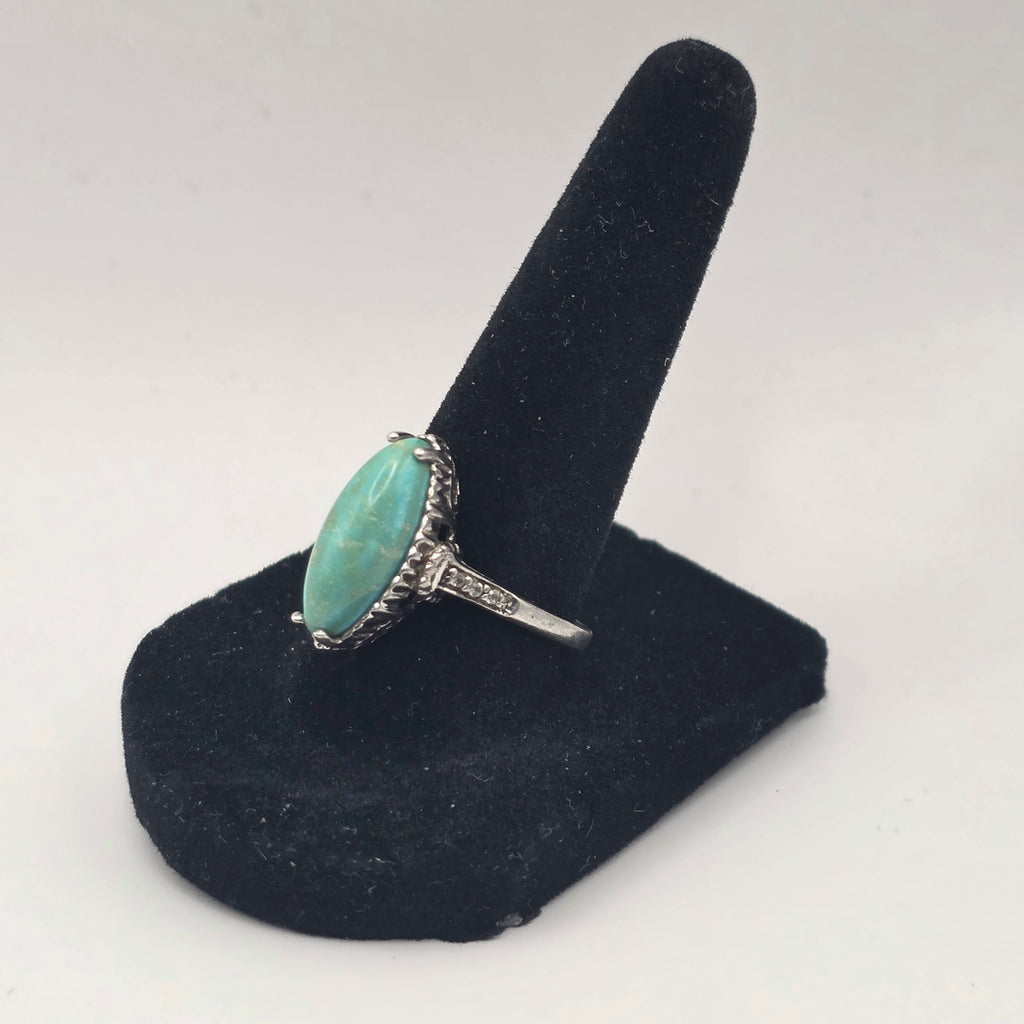 Turquoise 925 Sterling Silver Ring Size 8