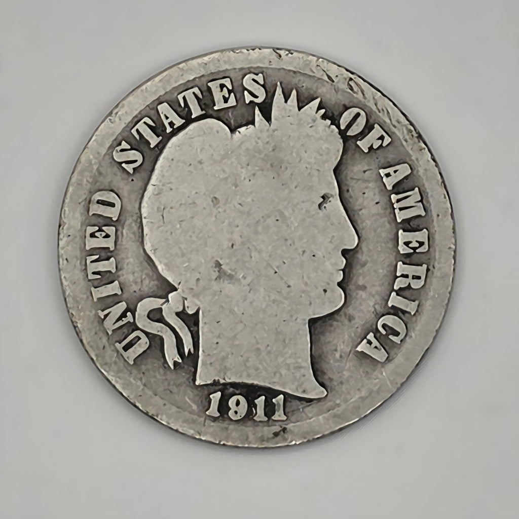 1911 Barber Dime 90% Silver Philadelphia Mint U.S. Coin