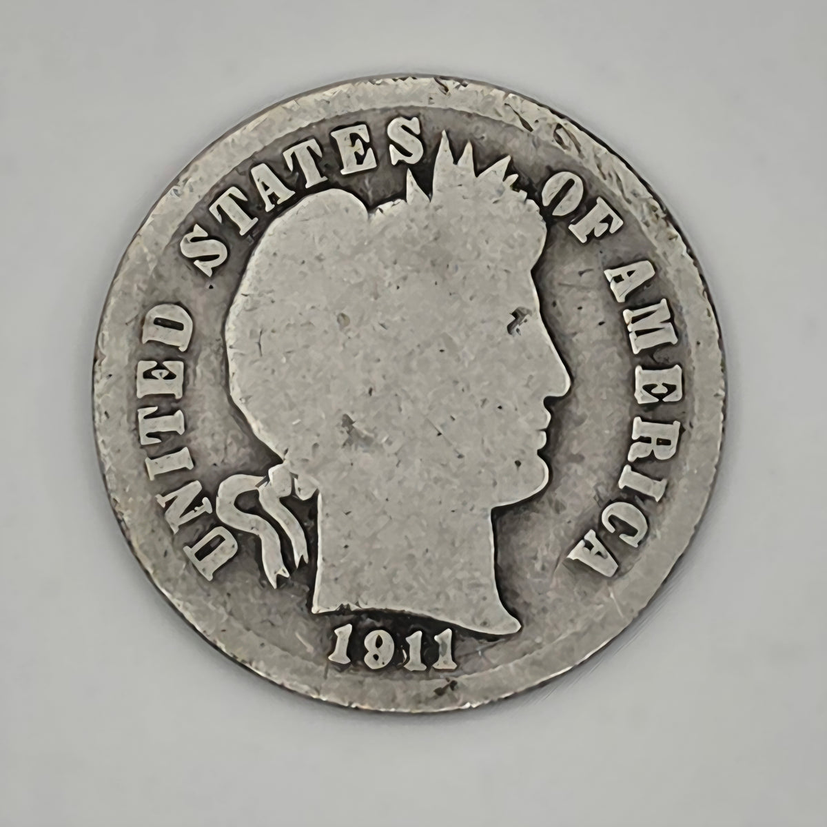 1911 Barber Dime 90% Silver Philadelphia Mint U.S. Coin