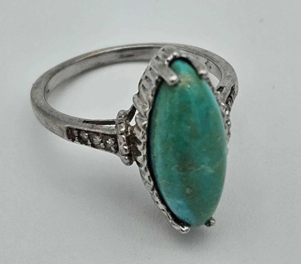 Turquoise 925 Sterling Silver Ring Size 8