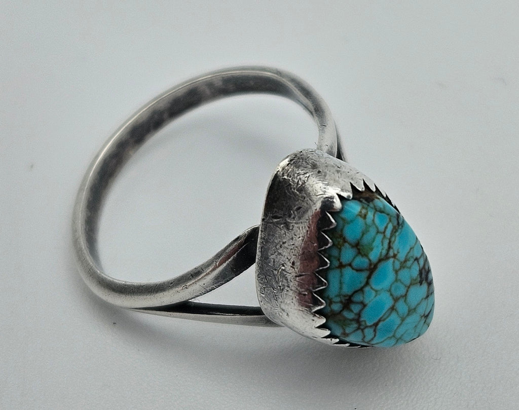Kingman Turquoise Sterling Silver 925 Najavo Ring Size 5.75