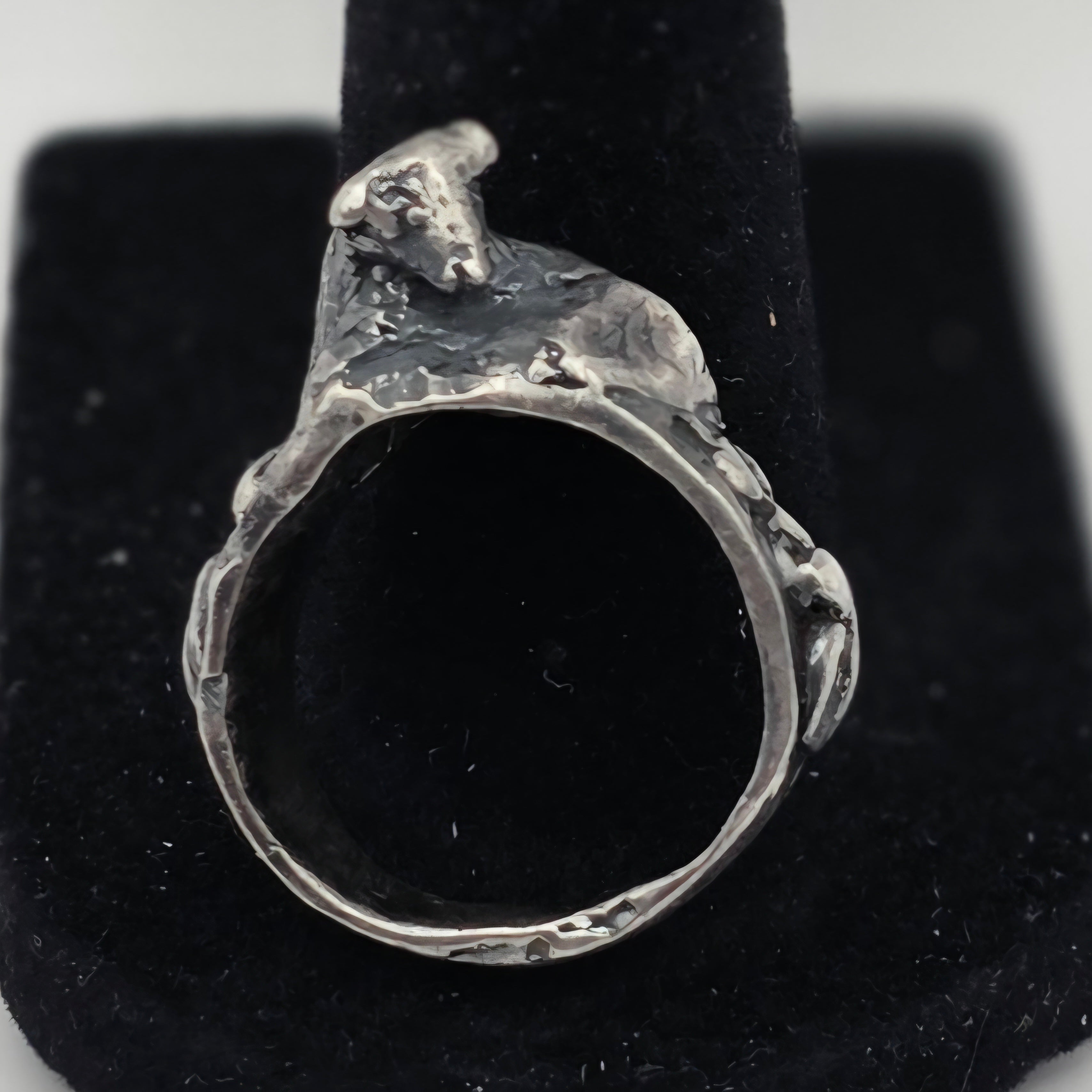 Antique 925 Sterling Silver Handmade Farm Animal Ring Size 7 Artisan Folk Art
