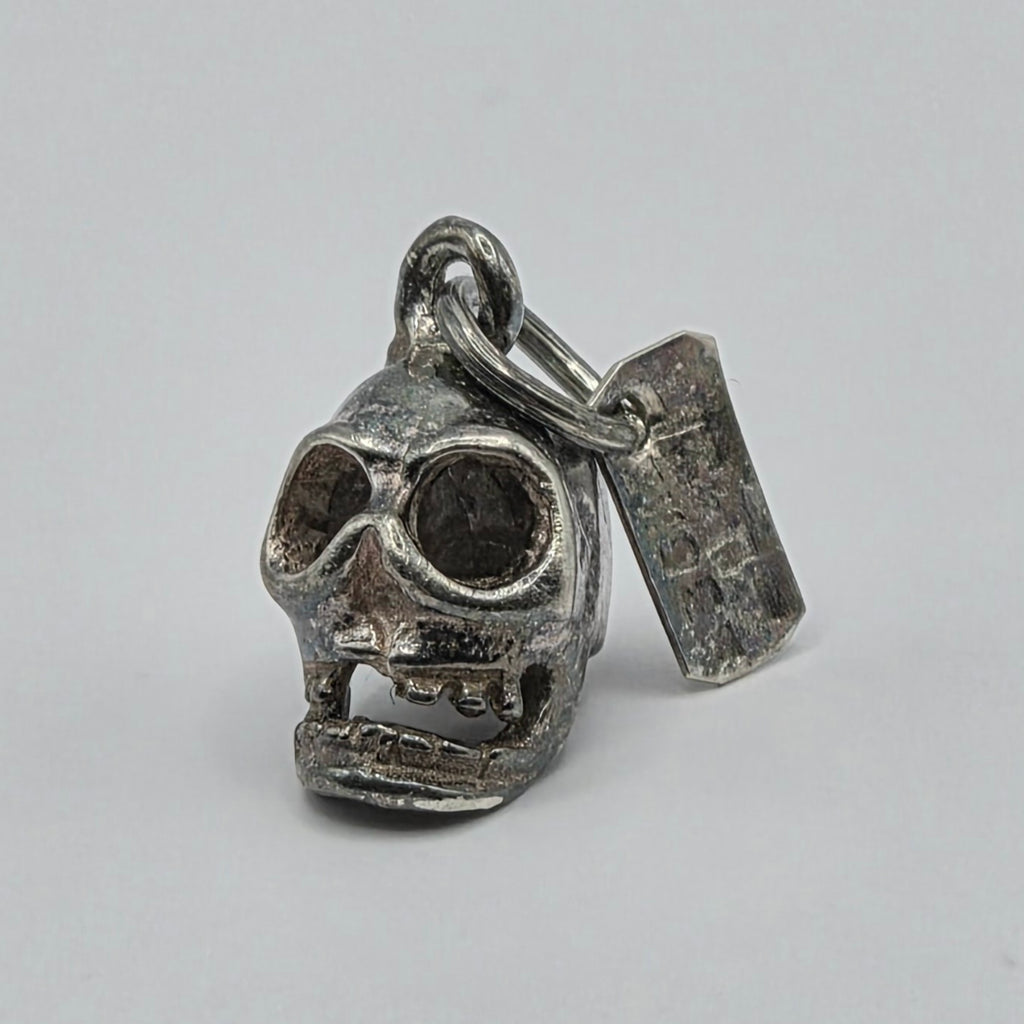 Vintage 925 Sterling Silver 3D Skull Charm Pendant
