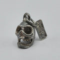 Vintage 925 Sterling Silver 3D Skull Charm Pendant