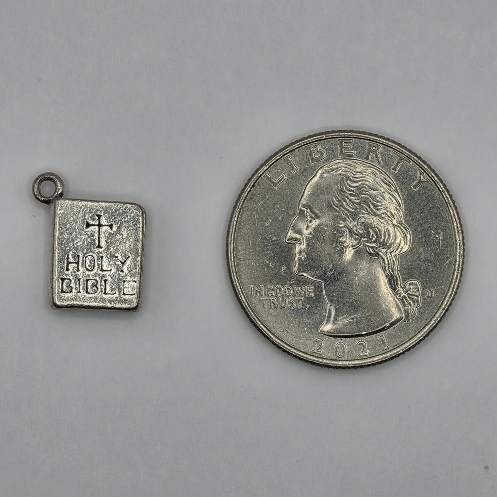 925 Sterling Silver Holy Bible Book Charm Pendant