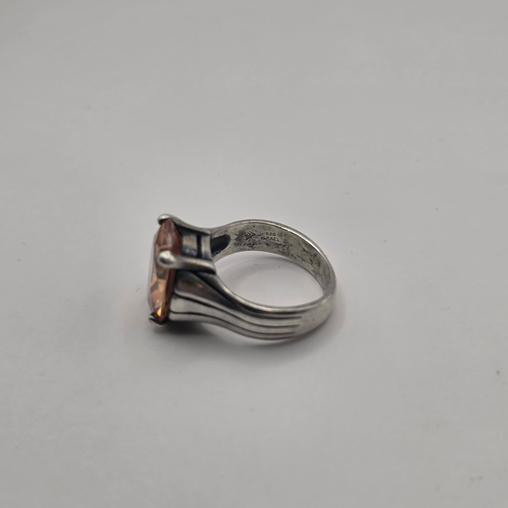 Silpada Sterling Silver Champagne CZ Statement Ring 925