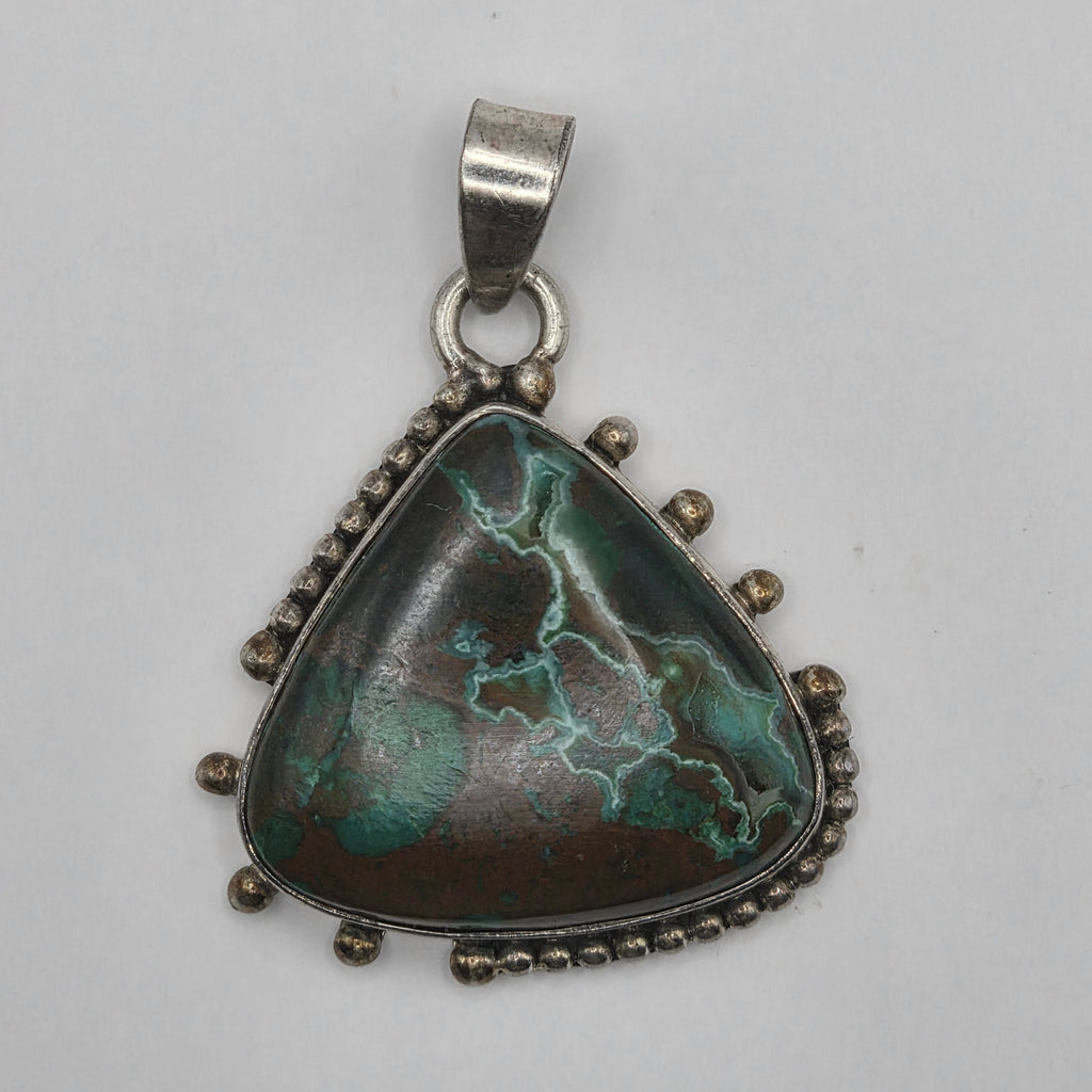 Royston Green Turquoise Sterling Silver 925 Pendant Southwestern Style 10.87g