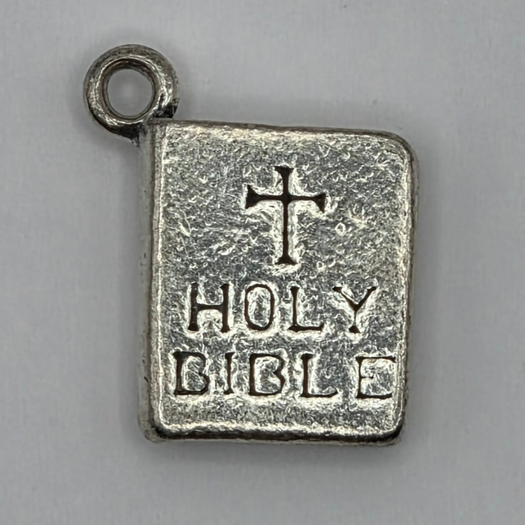 925 Sterling Silver Holy Bible Book Charm Pendant