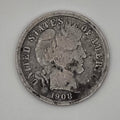 1908-D Barber Dime 90% Silver Denver Mint U.S. Coin