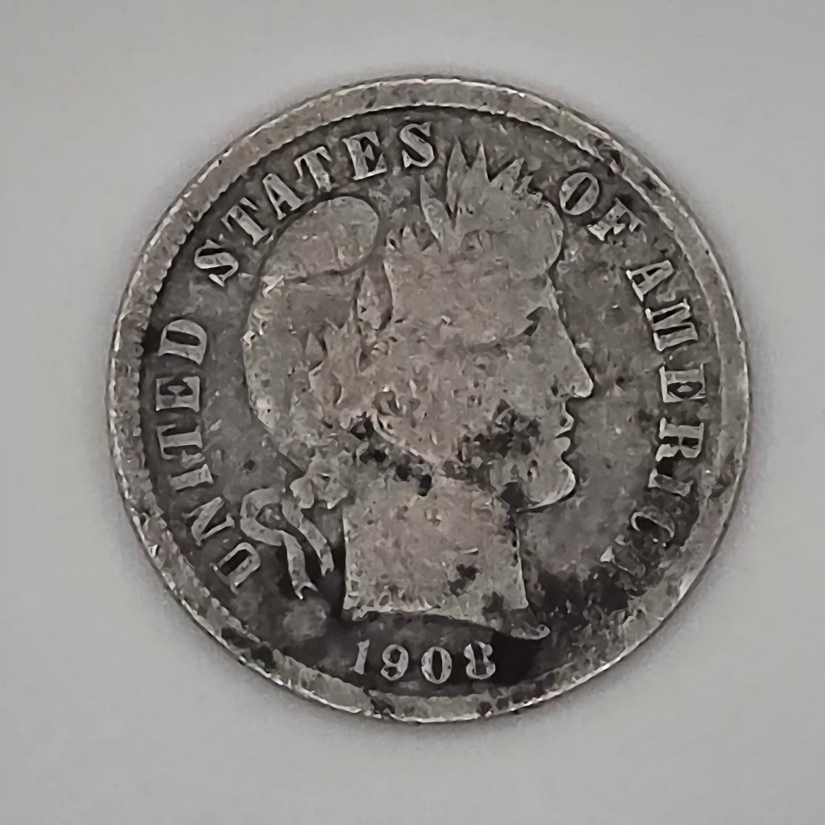 1908-D Barber Dime 90% Silver Denver Mint U.S. Coin