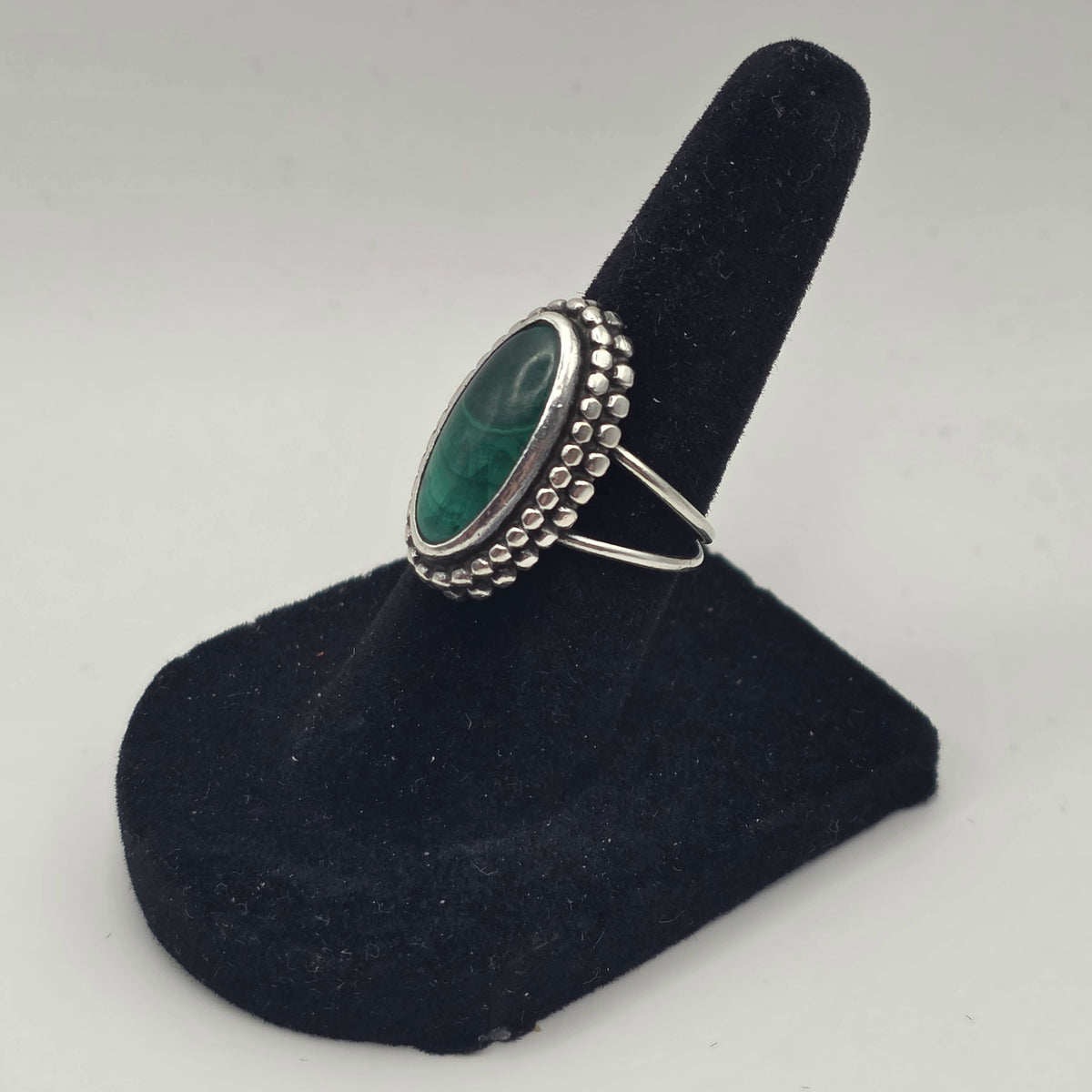Malachite Sterling Silver 925 Vintage Navajo Ring Size 5