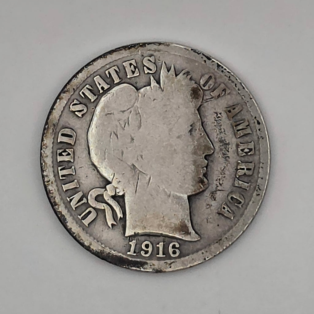 1916-S Barber Dime 90% Silver San Francisco Mint US Coin