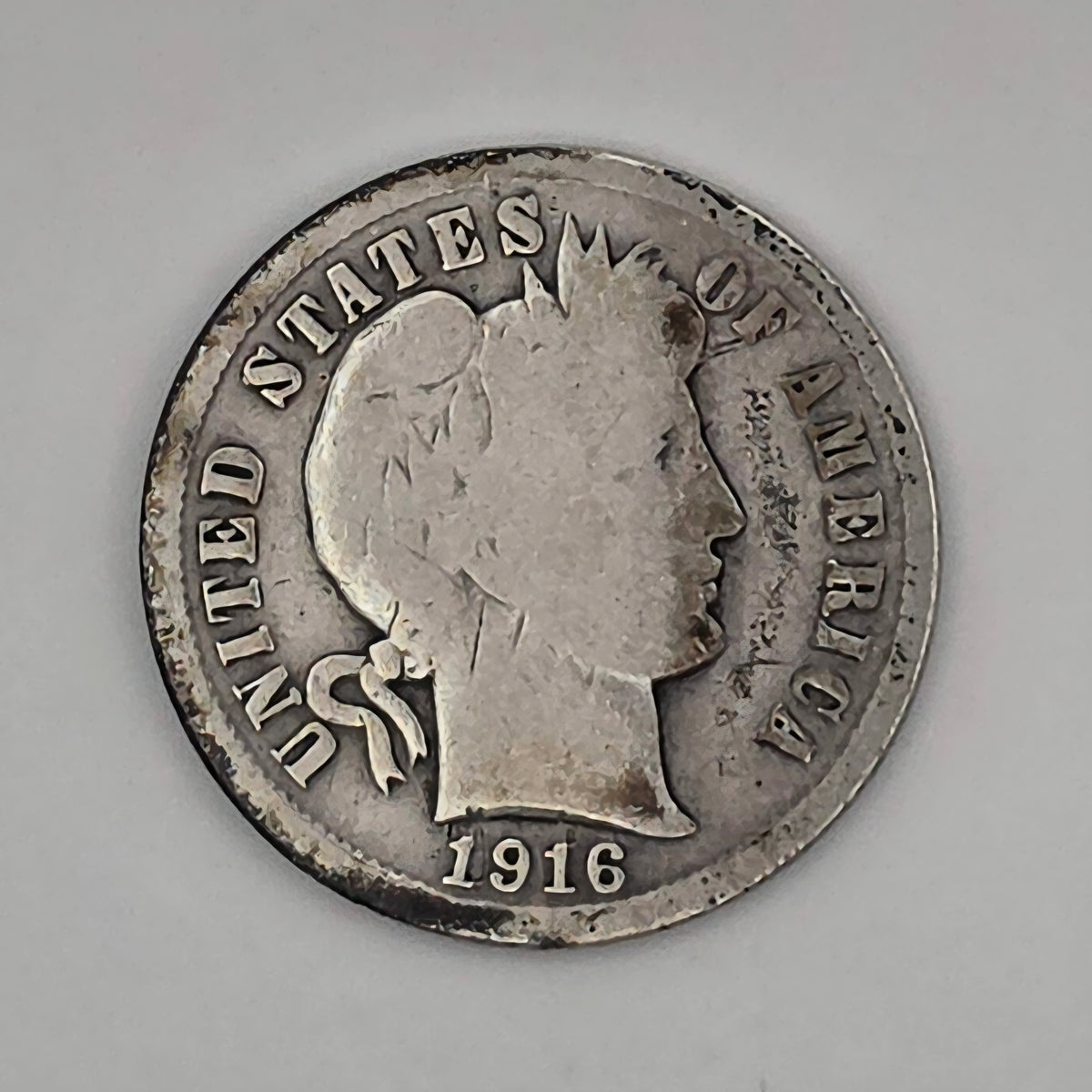 1916-S Barber Dime 90% Silver San Francisco Mint US Coin