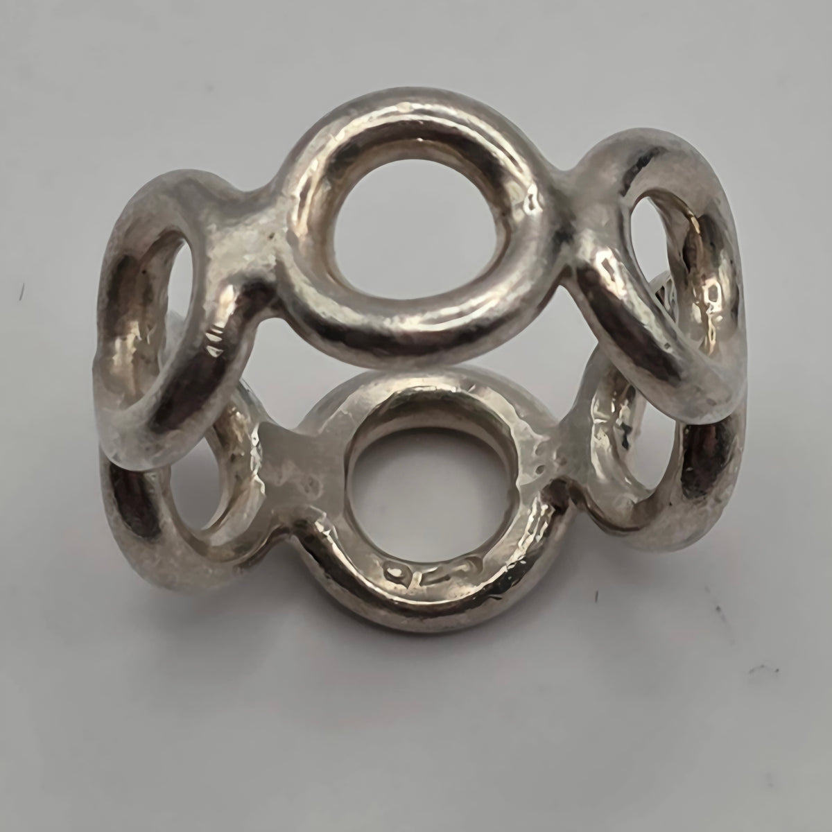 Vintage Mexico 925 Sterling Silver Open Circle Band Ring Size 6.5 6.43g