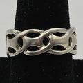 925 Sterling Silver Openwork Infinity Link Band Ring Size 5.5 7.7mm 5.68g