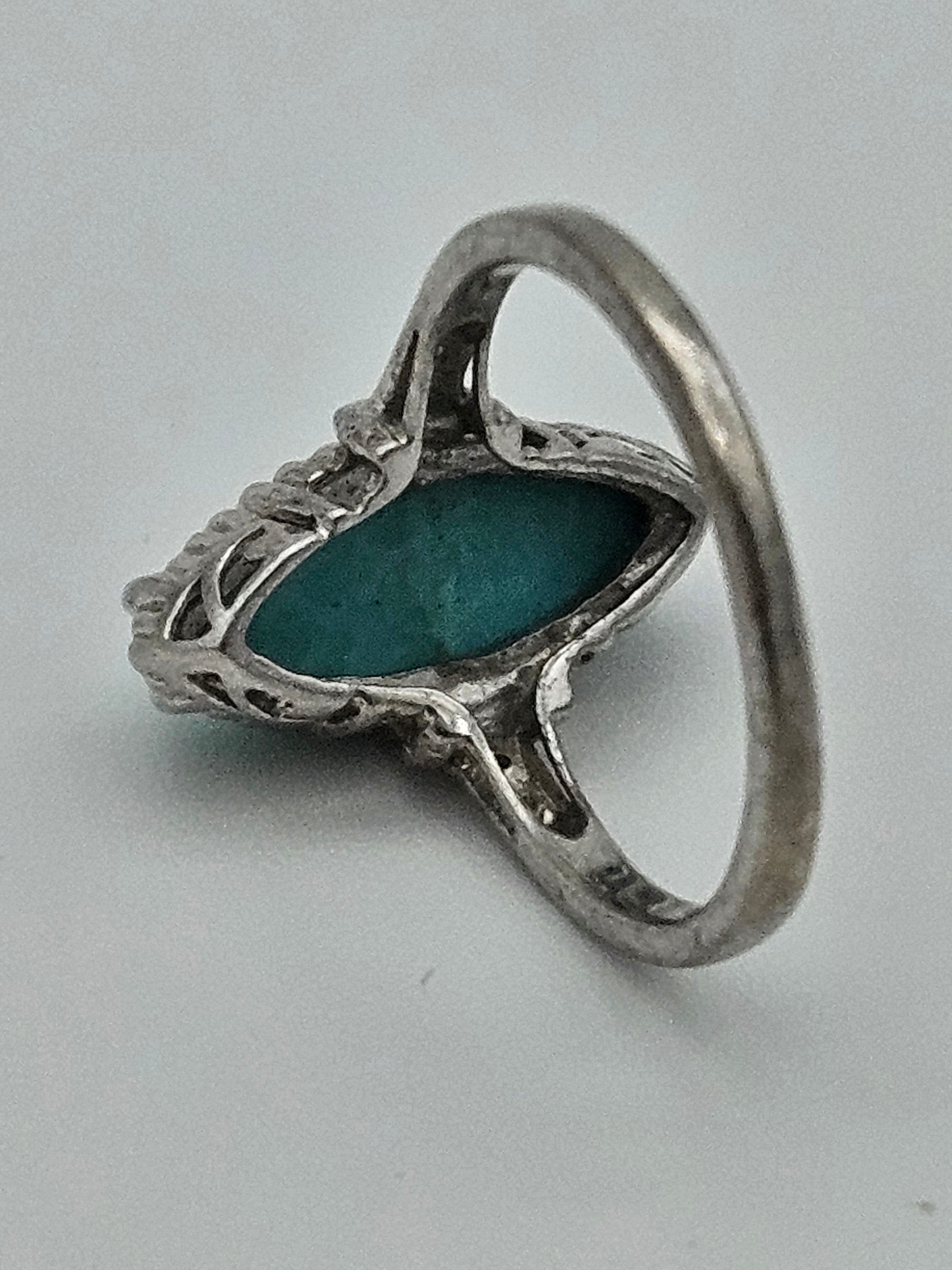 Turquoise 925 Sterling Silver Ring Size 8