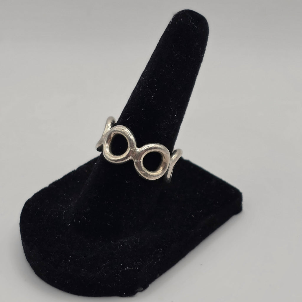 Vintage Mexico 925 Sterling Silver Open Circle Band Ring Size 6.5 6.43g