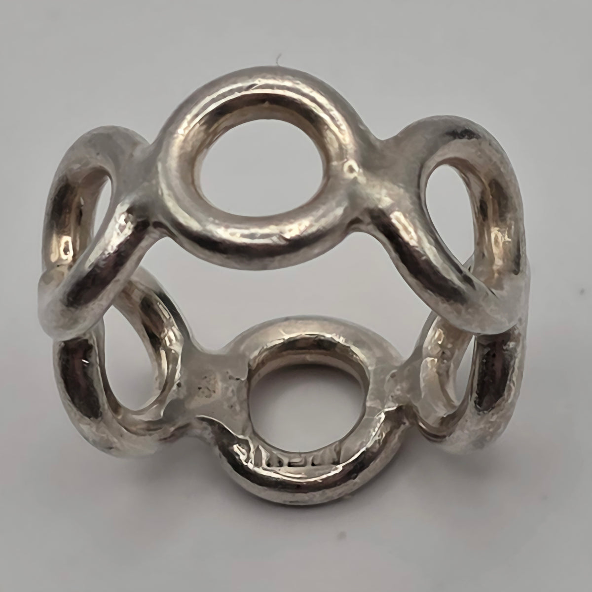 Vintage Mexico 925 Sterling Silver Open Circle Band Ring Size 6.5 6.43g