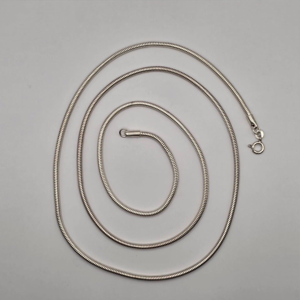 925 Sterling Silver 30" Round Snake Chain Necklace 2.3mm Heavy 22.74g