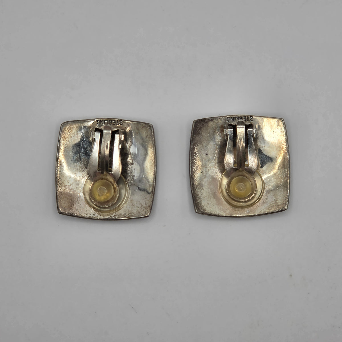 Vintage 925 Sterling Silver Scottish Thistle Floral Clip-On Earrings 21mm 5.59g