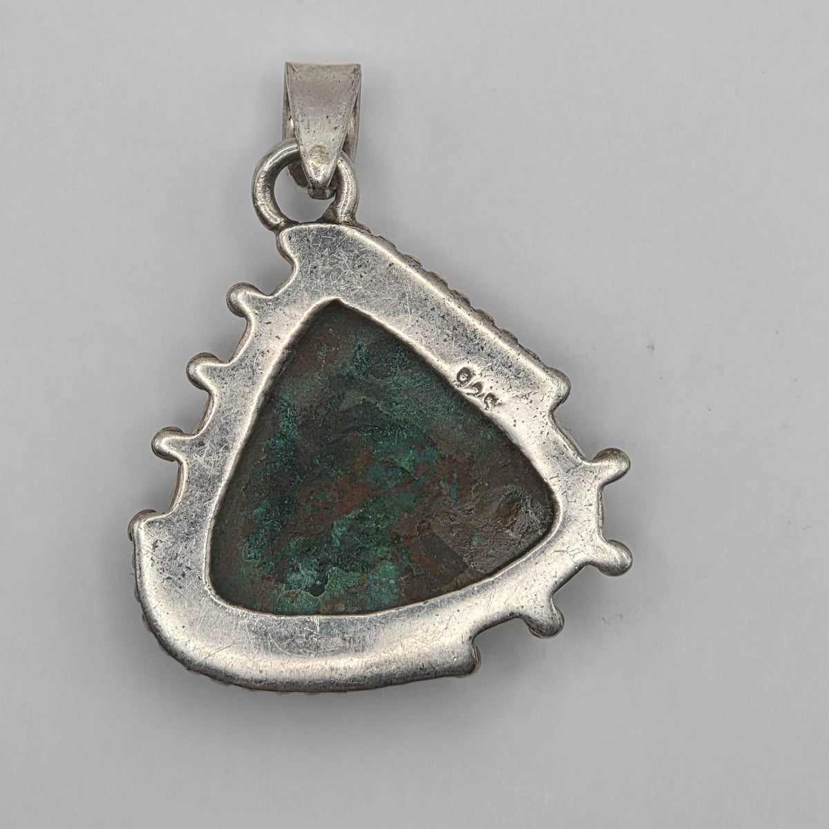 Royston Green Turquoise Sterling Silver 925 Pendant Southwestern Style 10.87g