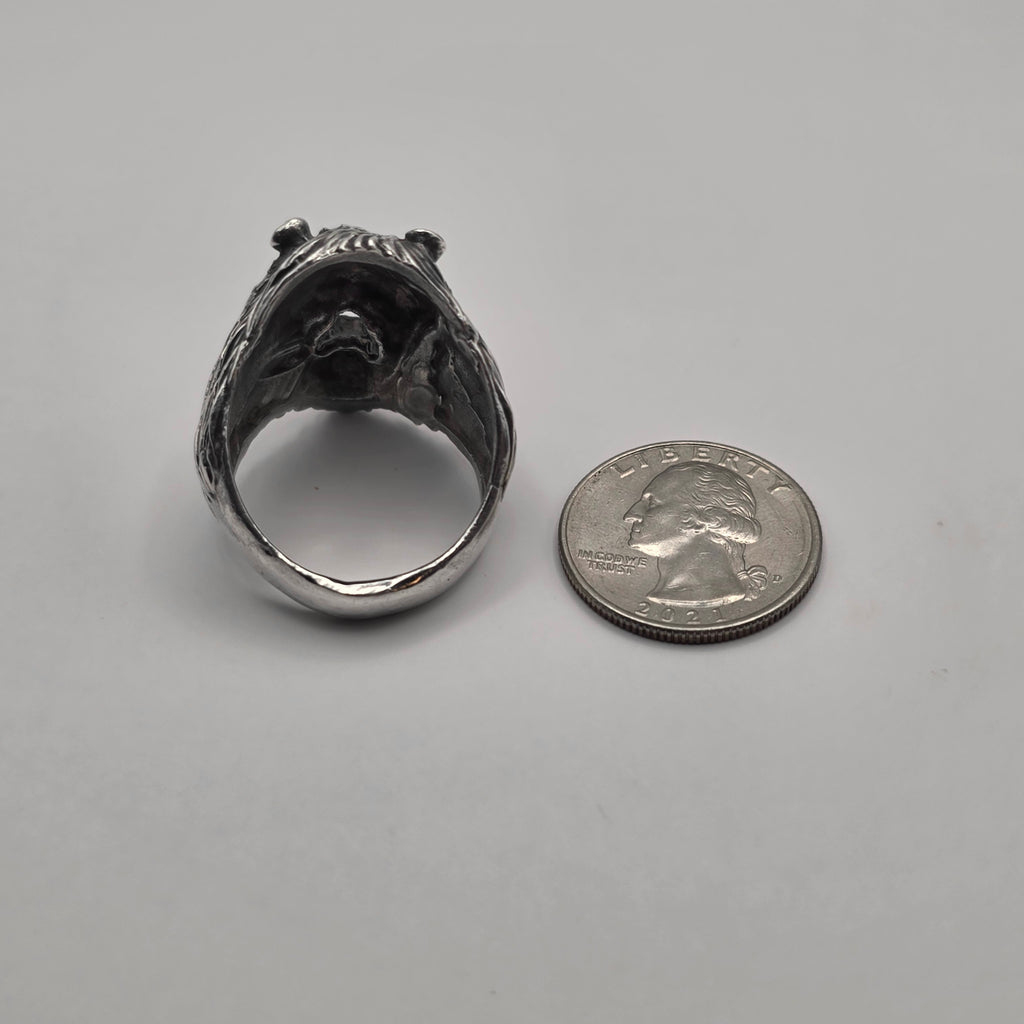 Lion Men's Ring Size 13.5 Heavy 925 Sterling Silver