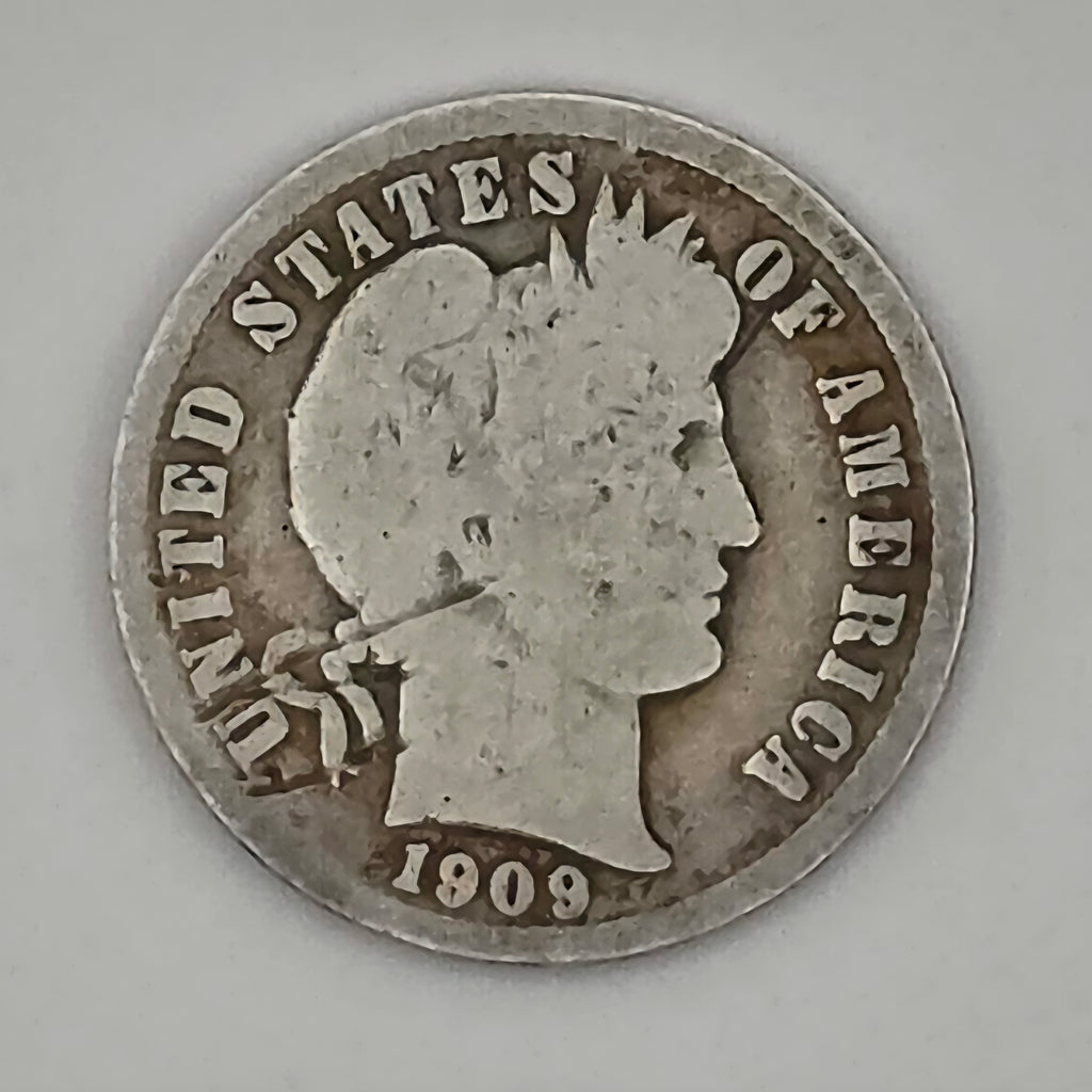 1909-D Barber Dime 90% Silver Denver Mint U.S. Coin