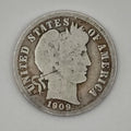 1909-D Barber Dime 90% Silver Denver Mint U.S. Coin