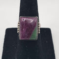 Vintage Ruby Zoisite Sterling Silver 925 Ring – Size 5 – 6.80g