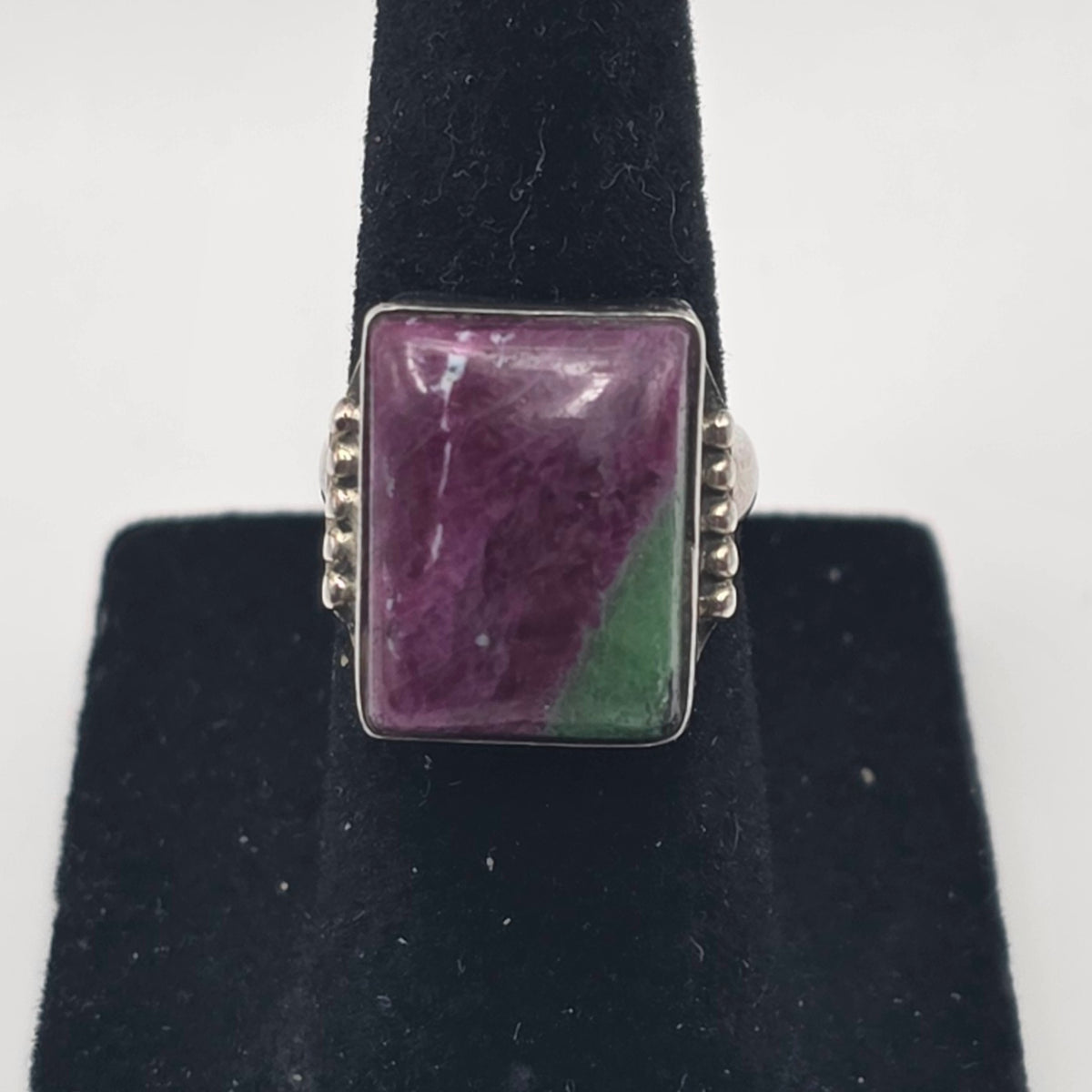 Vintage Ruby Zoisite Sterling Silver 925 Ring – Size 5 – 6.80g