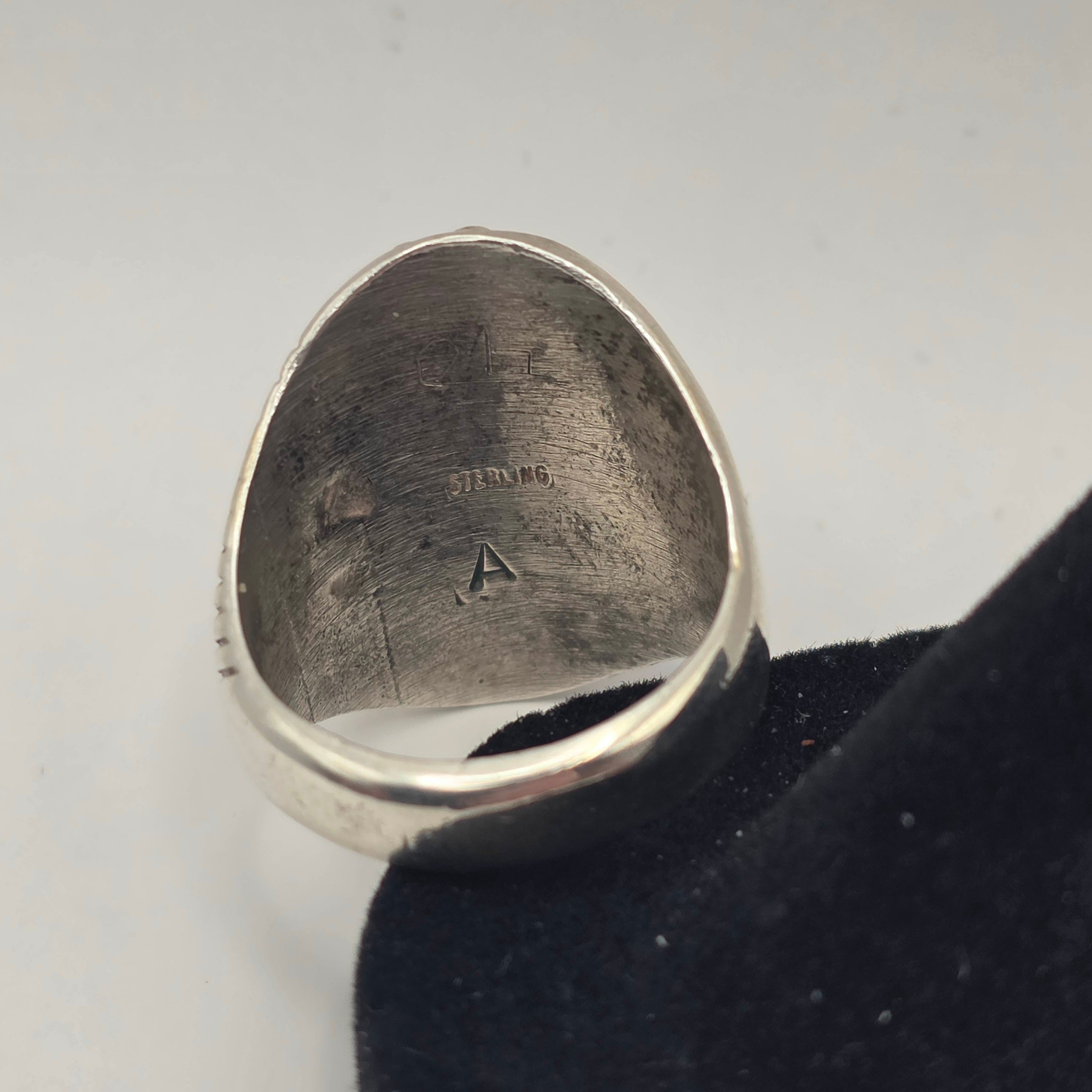 Kingman Turquoise Annie Chapo Navajo Size 11.5 Ring Sterling Silver