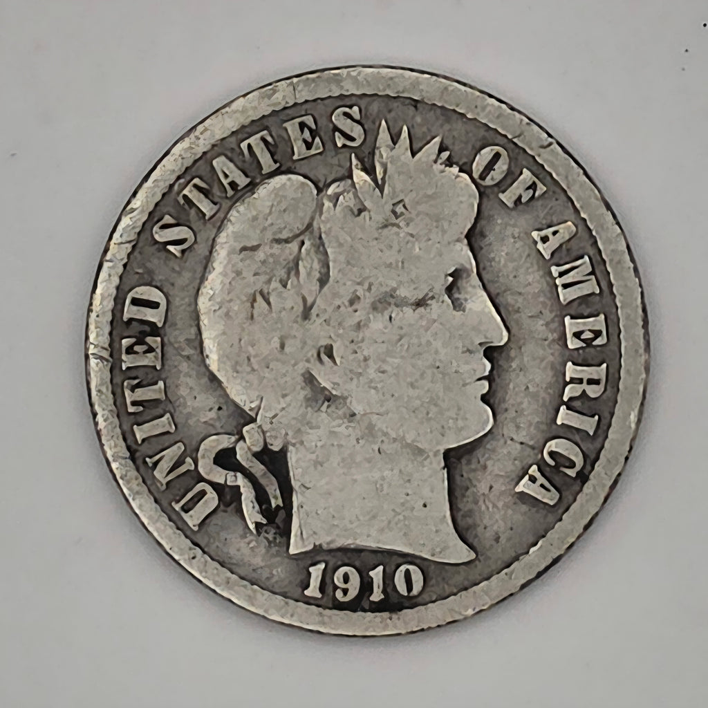 1910 Barber Dime 90% Silver Philadelphia Mint U.S. Coin