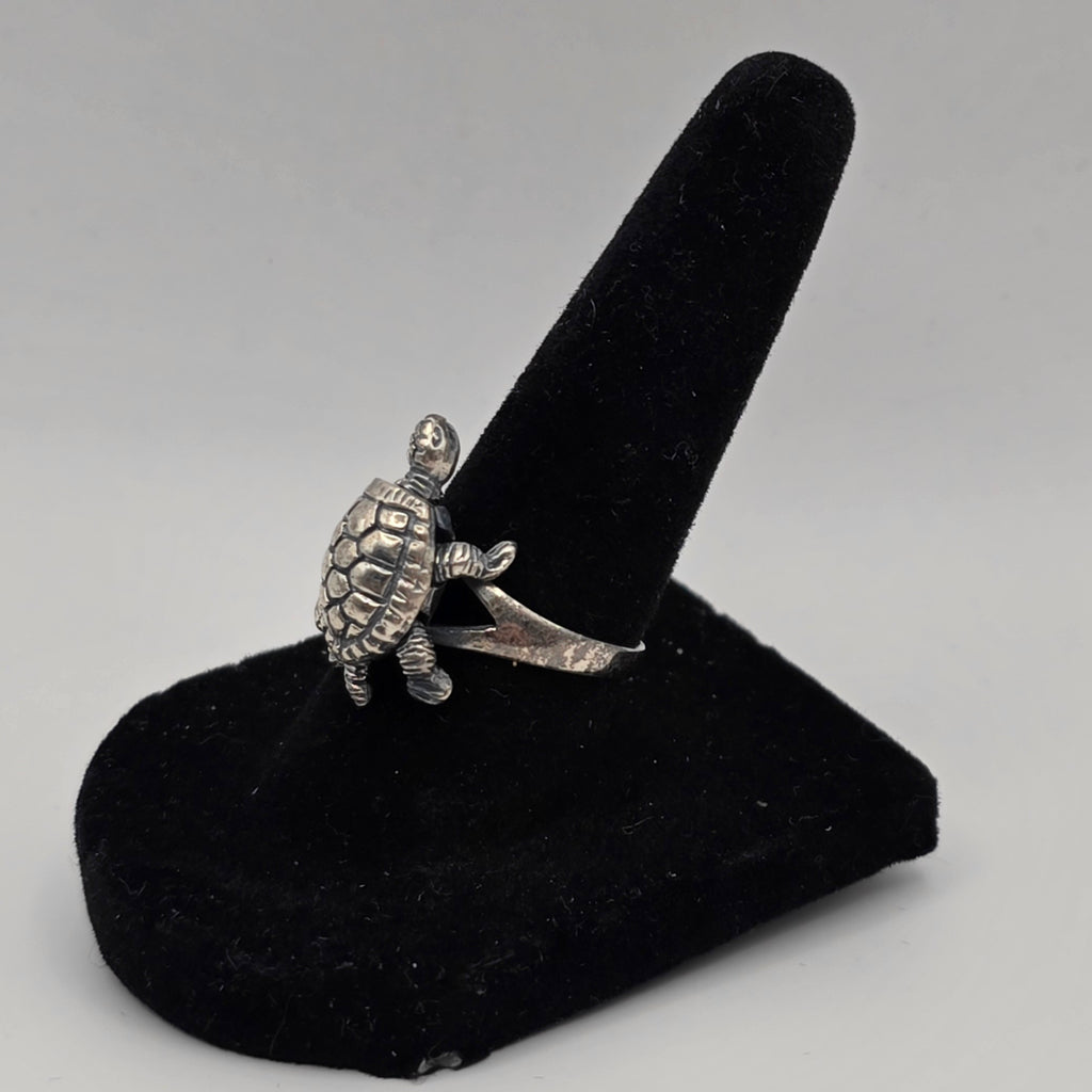 Vintage 925 Sterling Silver Articulated Turtle Ring Movable Size 7 4.82g
