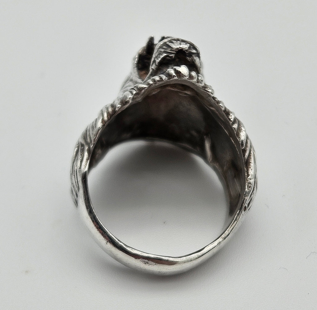 Lion Men's Ring Size 13.5 Heavy 925 Sterling Silver