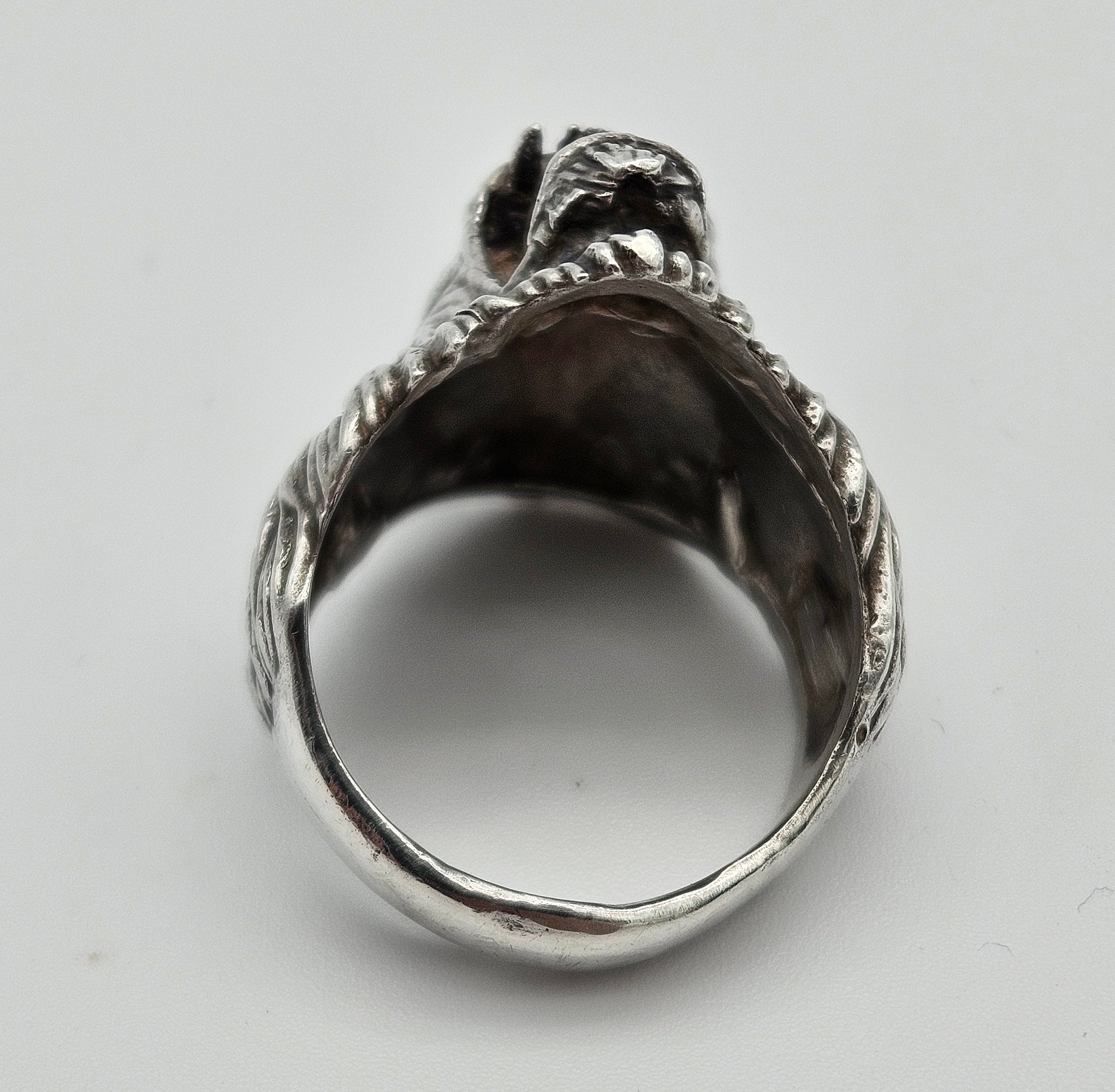 Lion Men's Ring Size 13.5 Heavy 925 Sterling Silver