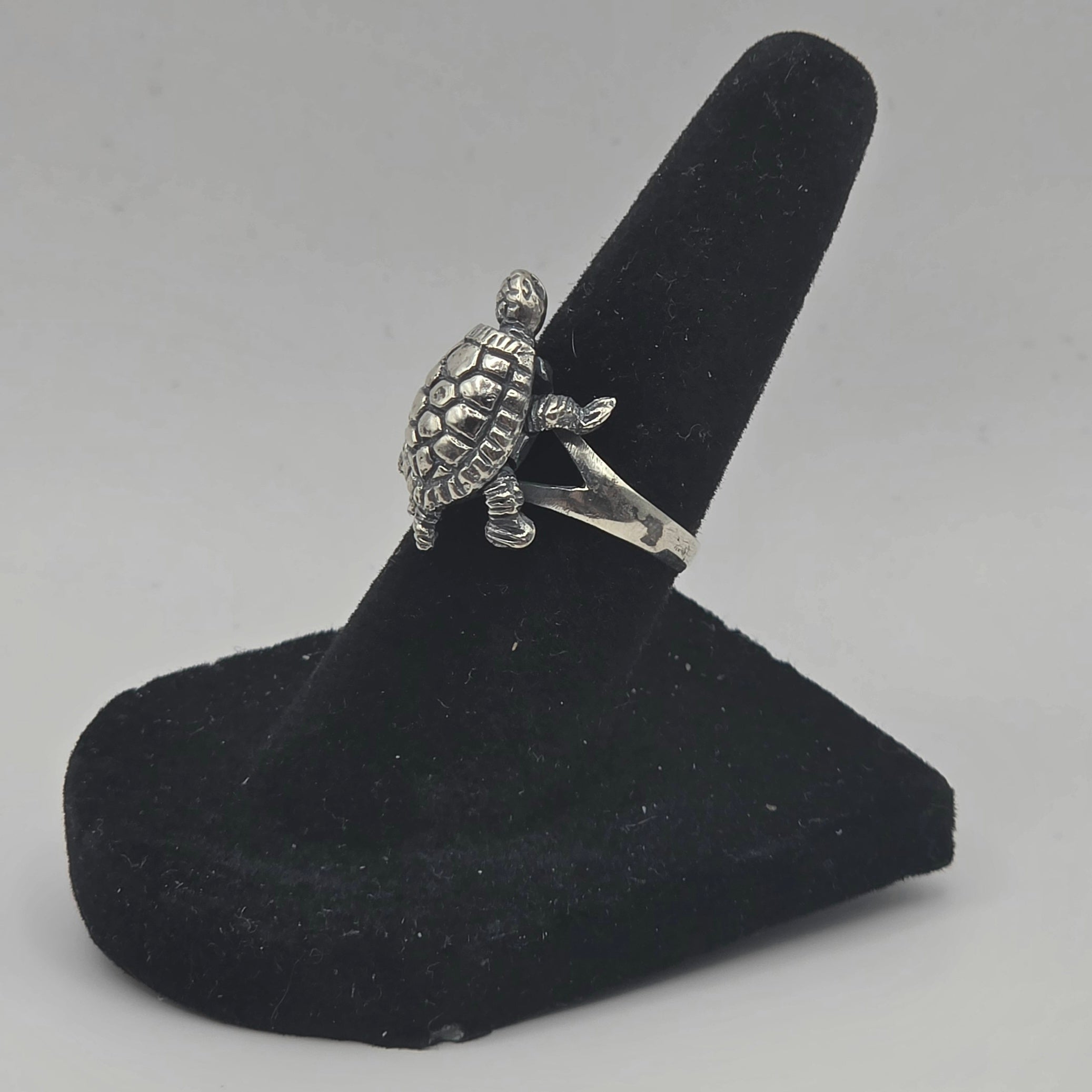 Vintage 925 Sterling Silver Articulated Turtle Ring Movable Head Legs Tail Size 5
