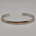 Sergio Lub 925 Sterling Silver & Copper Two Tone Braided Cuff Bracelet – 6"