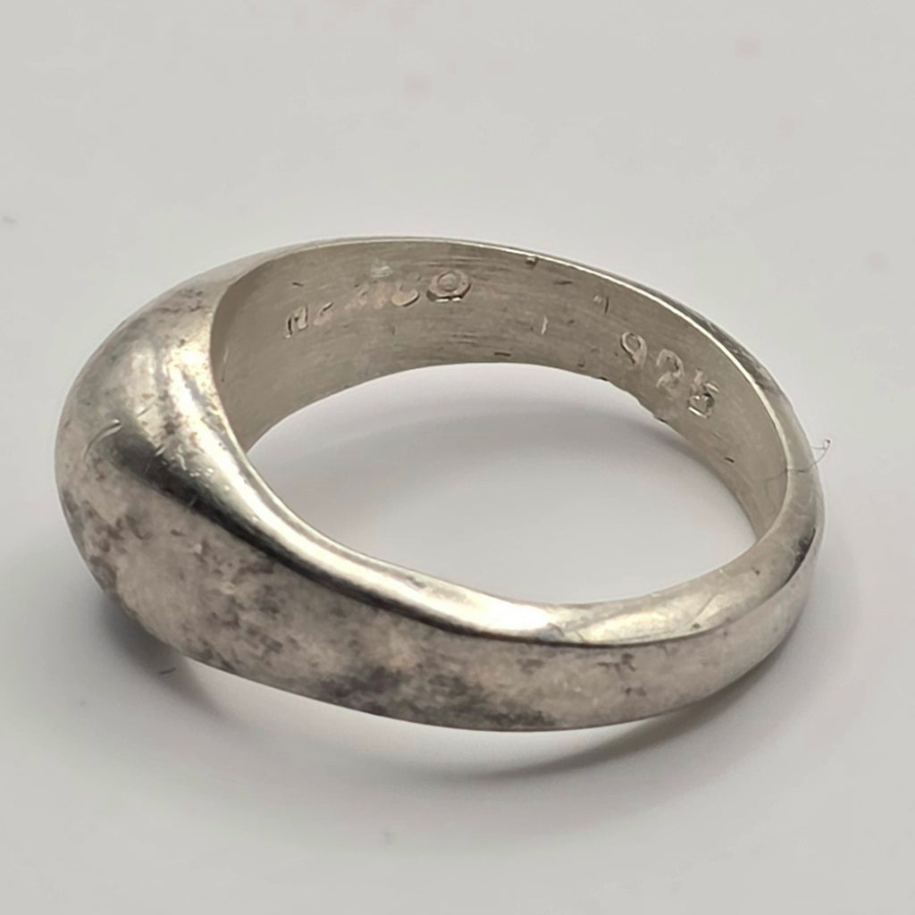 Vintage 1980s Taxco Mexico TF-05 925 Sterling Silver Modernist Ring Size 8 6.66g