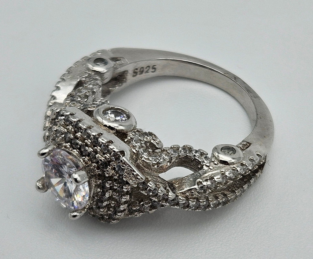 925 Sterling Silver Engagement Ring Size 6