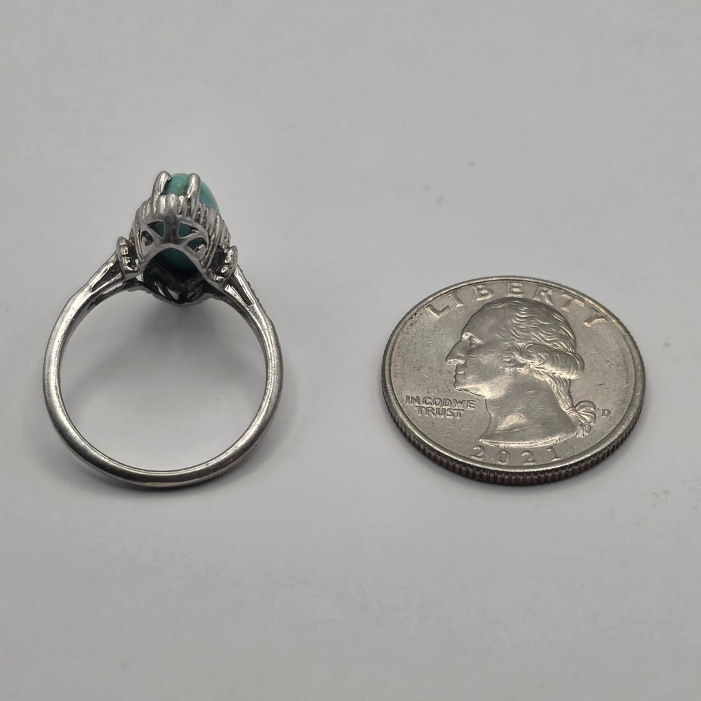 Turquoise 925 Sterling Silver Ring Size 8