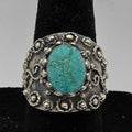 Vintage 925 Sterling Silver Turquoise Ring Size 7 7.23g Damaged Scrap Repair