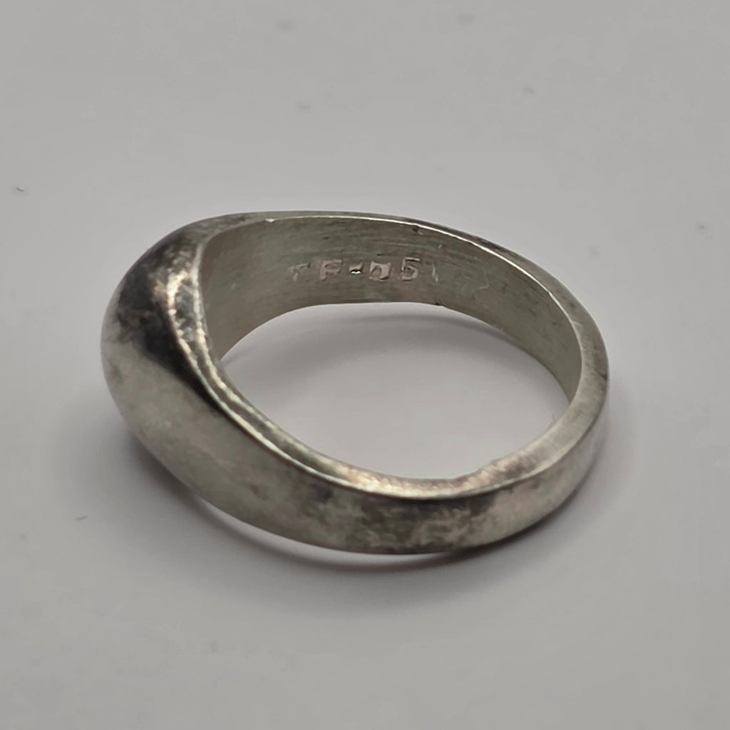 Vintage 1980s Taxco Mexico TF-05 925 Sterling Silver Modernist Ring Size 8 6.66g
