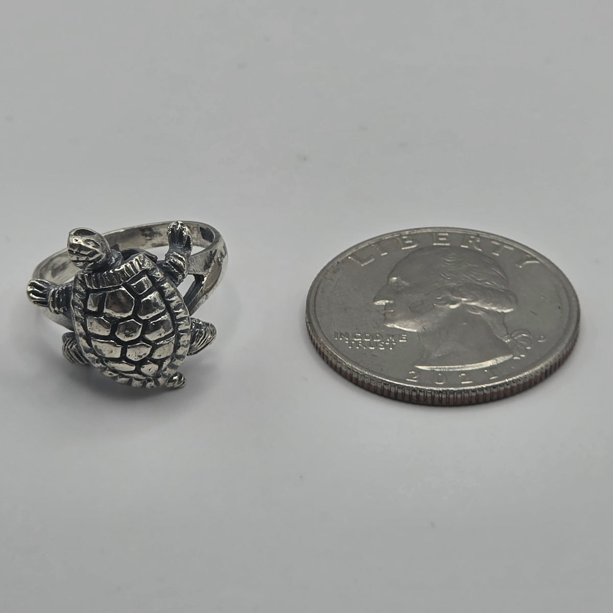 Vintage 925 Sterling Silver Articulated Turtle Ring Movable Head Legs Tail Size 5