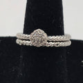 925 Sterling Silver Natural Diamond Stackable Ring Set Size 6 .10ctw 6.45g